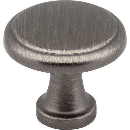 1-3/16 Diameter Brushed Pewter Kenner Cabinet Mushroom Knob